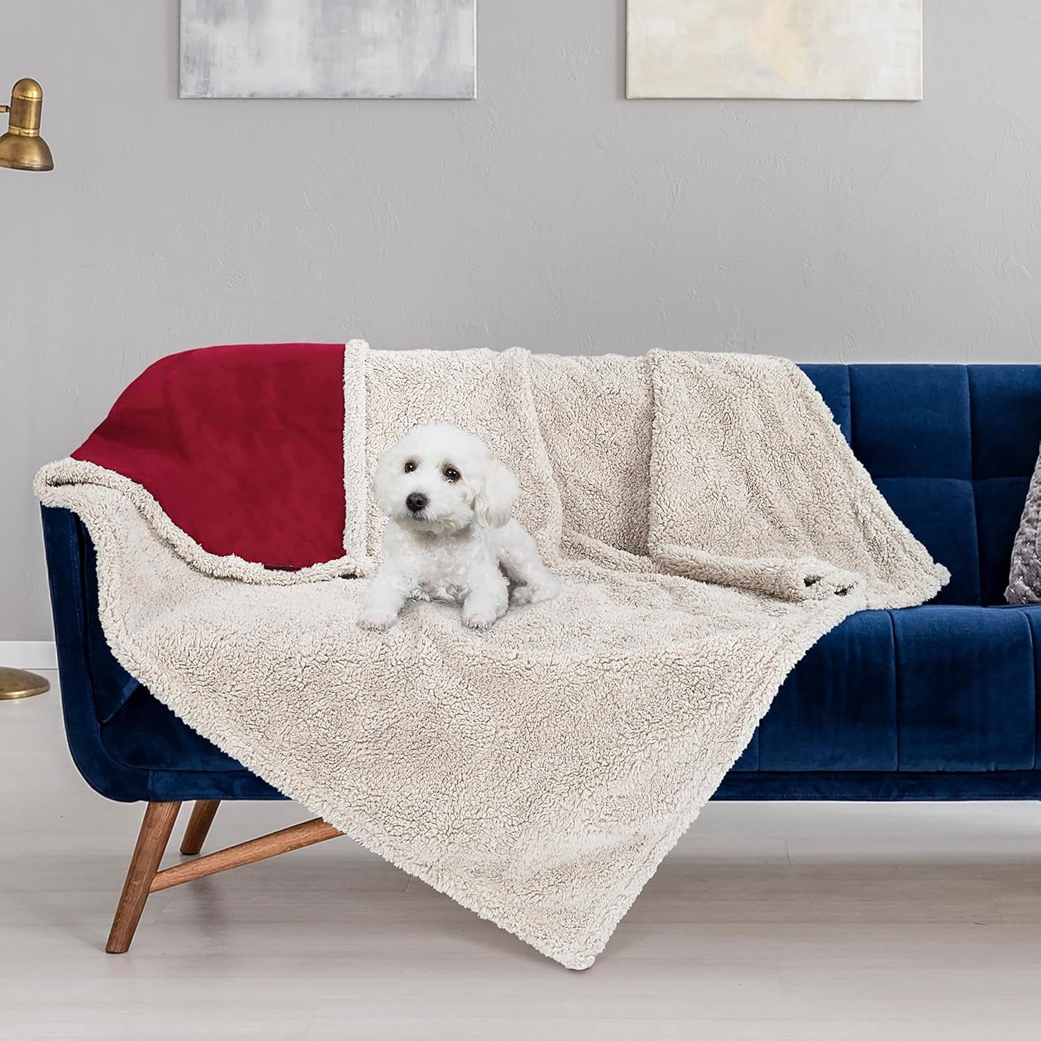 Waterproof Dog Blanket, Reversible Water Proof Pet Blanket for Couch, Bed & Sofa, Washable Couch Covers for Large Dogs - Protects Furniture from Fur, Dirt, and Accidents