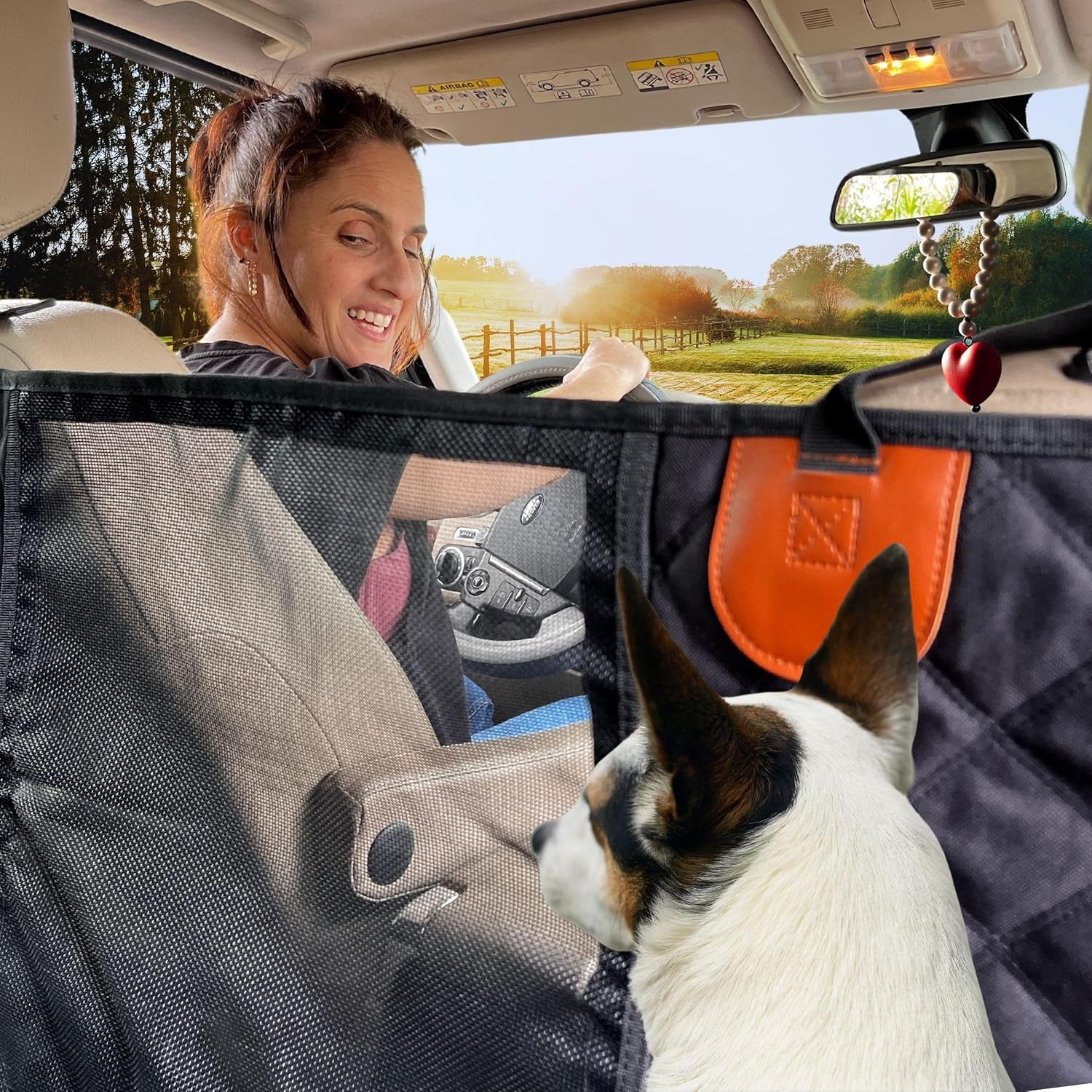 Dog Car Seat Cover for Back Seat, 100% Waterproof Dog Car Hammock with Mesh Window, Scratchproof Truck Back Seat Cover for Dogs, Durable Dog Car Seat Covers - Dog Backseat Cover for Cars Suvs
